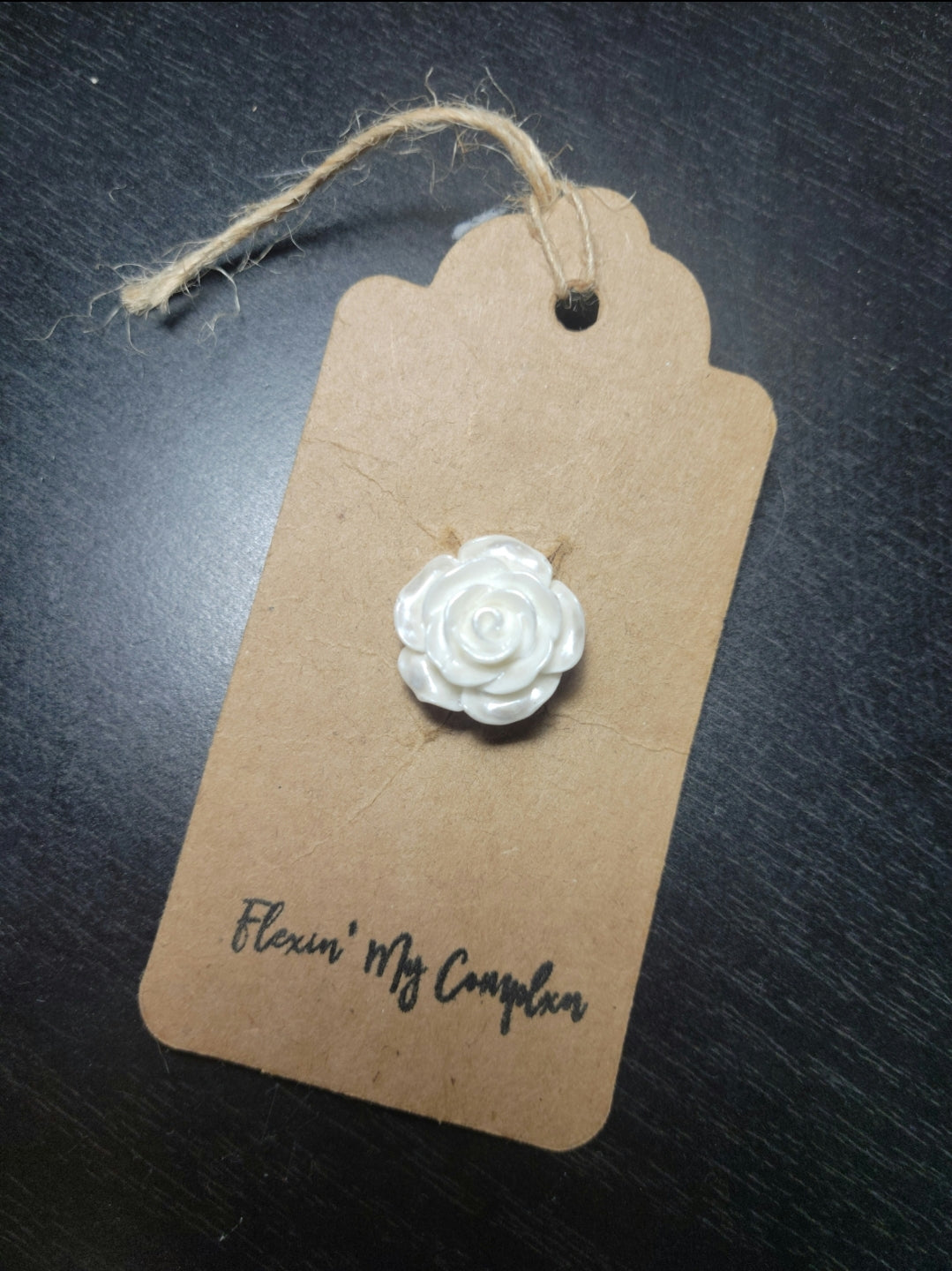White 3D Rose