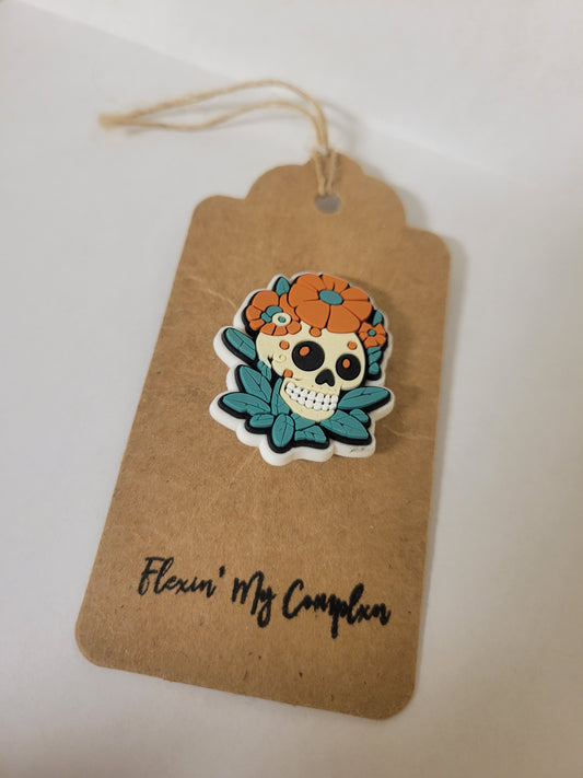 Calavera with Cempasuchil Flowers